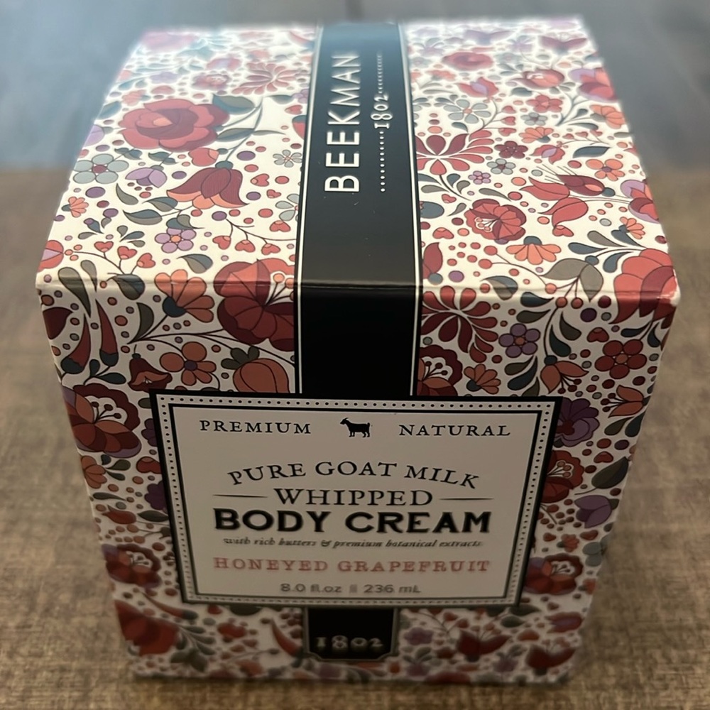 NEW Beekman 1802 Honeyed Grapefruit
Pure Goat Milk Whipped Body Cream, 8oz